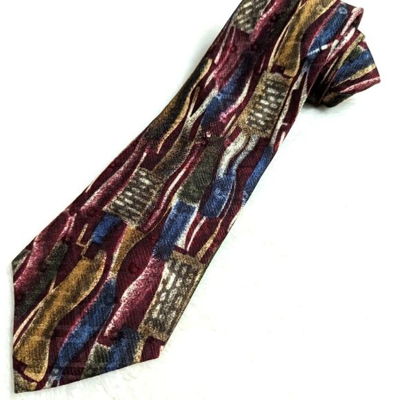 Vintage Men's 100% Silk Tie  - Abstract Motif   - Made in Italy - Picture 3 of 11